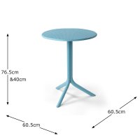 Nardi Step Table with Set of 2 Bistrot Chairs - Sky Blue