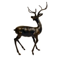 Solstice Sculptures Stag Large 109cm in Dark Bronze Effect