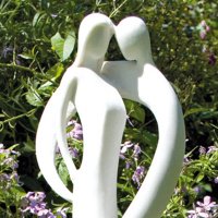 Solstice Sculptures Tender Kiss 82cm in Ivory Effect