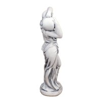 Solstice Sculptures Elizabeth Urn Girl 84cm - White Stone Effect