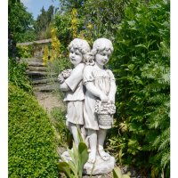 Solstice Sculptures Jack & Jill Standing 89cm -Ant Stone Effect