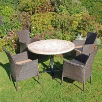 PROVENCE Dining Table with 4 STOCKHOLM Brown Chairs Set