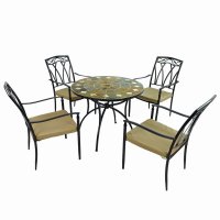 GRANADA 91cm Table with 4 ASCOT Chairs Set