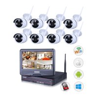 ENER-J 8 Camera Wireless CCTV Kit, NVR, 10inch Monitor - (IPC1009)