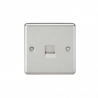 Knightsbridge Telephone Extension Outlet - Rounded Edge Brushed Chrome (CL74BC)