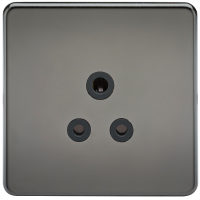 Knightsbridge Screwless 5A Unswitched Socket - Black Nickel with Black Insert - (SF5ABN)