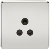 Knightsbridge Screwless 5A Unswitched Socket - Polished Chrome with Black Insert - (SF5APC)