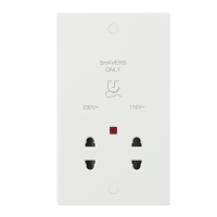 Knightsbridge 115/230V Dual Voltage Shaver Socket with Neon - (SN8900N)