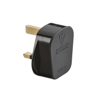 Knightsbridge 13A Plug Top with 13A fuse - Black (Screw Cord Grip) - (SN1383BK)