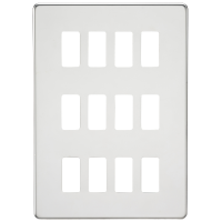 Knightsbridge Screwless 12G grid faceplate - polished chrome - (GDSF012PC)