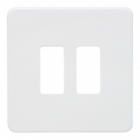 Knightsbridge Screwless 2G grid faceplate - matt white - (GDSF002MW)