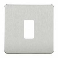 Knightsbridge Screwless 1G grid faceplate - brushed chrome - (GDSF001BC)