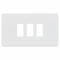 Knightsbridge Screwless 3G grid faceplate - matt white - (GDSF003MW)