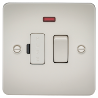 Knightsbridge Flat Plate 13A switched fused spur unit with neon - pearl - (FP6300NPL)