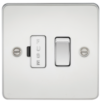 Knightsbridge Flat Plate 13A switched fused spur unit - polished chrome - (FP6300PC)