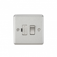 Knightsbridge 13A Switched Fused Spur Unit - Rounded Edge Brushed Chrome - (CL63BC)