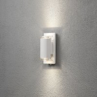 Konstsmide Potenza 2 Light Outdoor Wall Fitting in White Painted Aluminium Finish (7987-250)