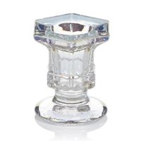 Premier Decorations Hexagonal Clear Glass Taper Candle Holder 6 x 5cm