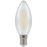 Crompton 5w LED Candle Filament Pearl Dimmable 2700K  SBC-B15d - (7185)