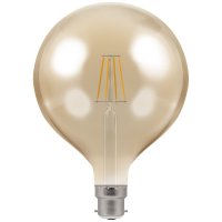 Crompton 7.5w LED Globe G125 Filament Antique Dimmable 2200K  BC-B22d - (4306)