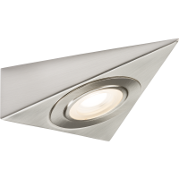 Knightsbridge 230V LED Triangular Under Cabinet Light - Brushed Chrome 3000K (TRIBCWW)