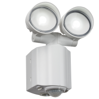 Knightsbridge 230V IP44 2x8W LED Twin Spot White Security Light with PIR (FL16AW )
