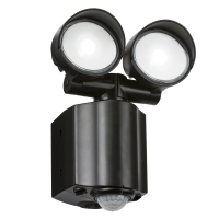 Knightsbridge 230V IP44 2x8W LED Twin Spot Black Security Light with PIR (FL16ABK)