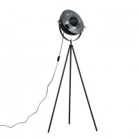 MiniSun MORPHO GREY TRIPOD FLOOR LAMP WITH SILVER INNER SHADE (24712)
