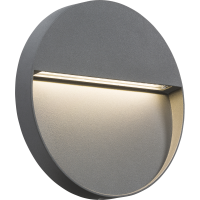 Knightsbridge 230V IP44 4W LED Round Wall/Guide light - Grey - (LWR4G)