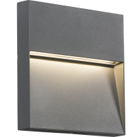 Knightsbridge 230V IP44 4W LED Square Wall / Guide light - Grey - (LWS4G)