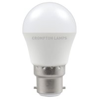 Crompton LED Round Thermal Plastic  5.5W  2700K  BC-B22d (11496)