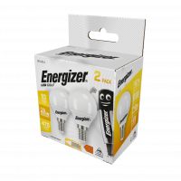 Energizer 4.9W LED Golfball E14 Warm White 3000K Pack of 2 (S16708)