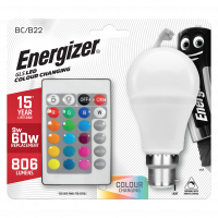 Energizer 9w LED GLS BC RGB+W With Remote Control  (S14543)