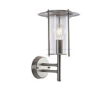 Saxby York Polished Steel 60W 1lt Outdoor Wall Light (4478182)