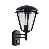Saxby Inova Black 60W PIR 1lt Outdoor Wall Light (49946)