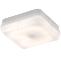 Knightsbridge IP65 28W HF Square Emergency Bulkhead  with Opal Diffuser and White Base - (TPS28WOEMHF)