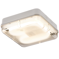 Knightsbridge IP65 28W HF Square Emergency Bulkhead with Prismatic Diffuser and White Base - (TPS28WPEMHF)