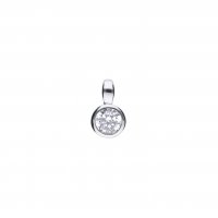 DiamonFire Silver Zirconia 0.25ct Solitaire Bezel Set Necklet