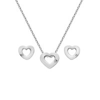 Hot Diamonds Sterling Silver Diamond set Heart Stud earrings & Pendant set