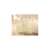 Premier Decorations FlickaBright Melted Edge Candles Cream (Set of 3)