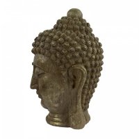 Elur Carved Wood Effect Buddha Head 40cm