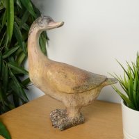 Elur Carved Wood Effect Goose 30cm