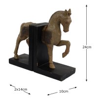 Elur Carved Wood Effect Book Ends Horse 24cm