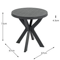 Trabella Tivoli Bistro Table with 2 Parma Chairs -Anthracite