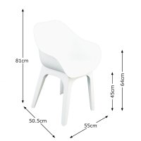 Trabella Ponente Dining Table with 4 Ghibli Chairs - White