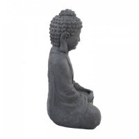 Solstice Sculptures Buddha Sitting 61cm in Charcoal Effect