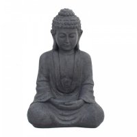 Solstice Sculptures Buddha Sitting 61cm in Charcoal Effect