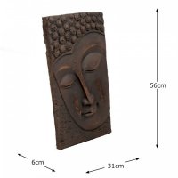 Solstice Sculptures Buddha Wall Plaque Portrait 56cm -Bronze Eff