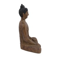 Elur Carved Wood Effect Buddha Sitting 29cm