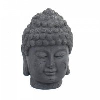 Solstice Sculptures Buddha Head 42cm in Charcoal Effect